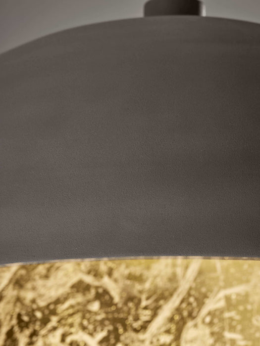 Oversized Grey & Gold Domed Pendant