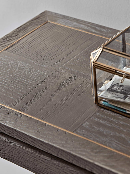 Oak Parquet Style Console Table