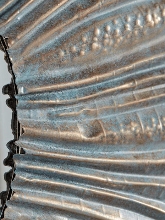 Oversized Pleated Verdigris Mirror