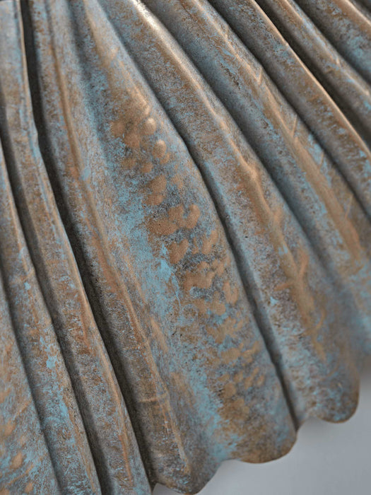 Oversized Pleated Verdigris Mirror