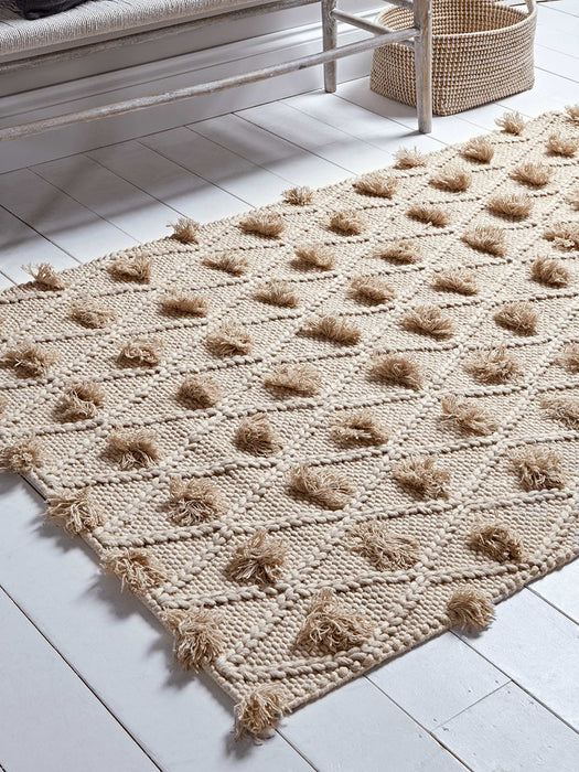 Nordic Rug - Natural Pompoms