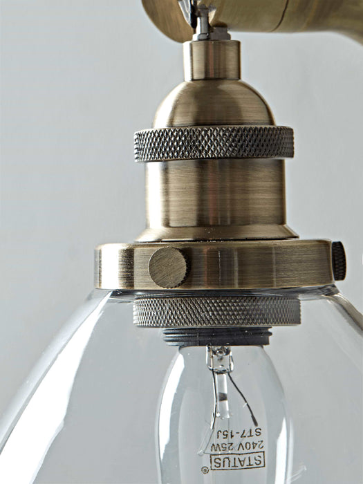 Domed Glass Wall Light - Brass