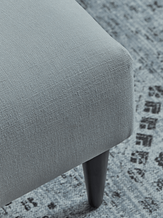 Small Marlbrough Ottoman - Ash Linen Cotton Blend