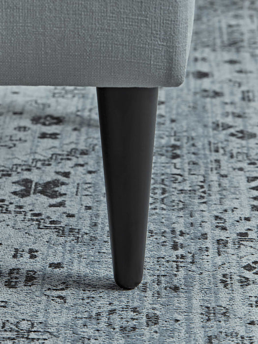 Small Marlbrough Ottoman - Ash Linen Cotton Blend