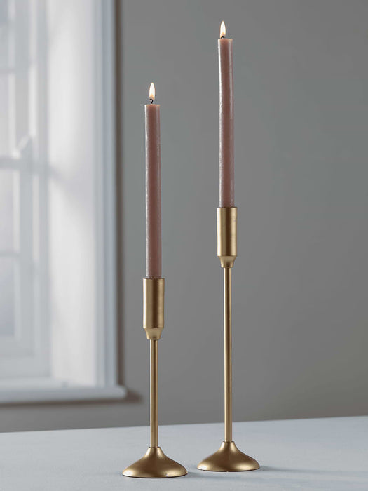 Four Rustic Dinner Candles - Sand