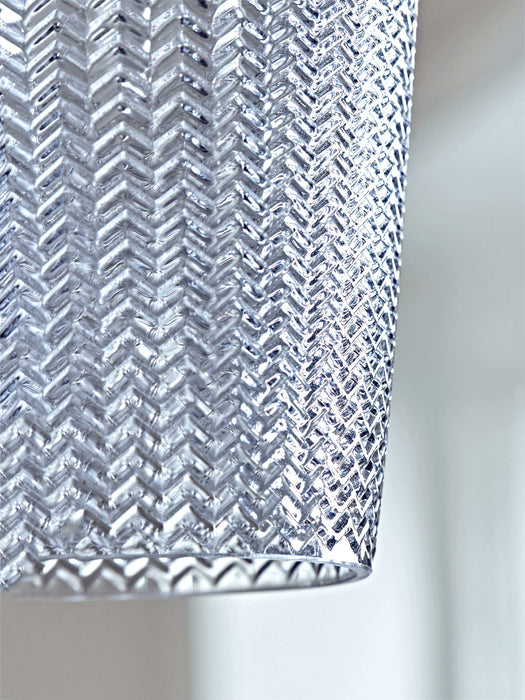 Tall Chevron Textured Pendant - Grey