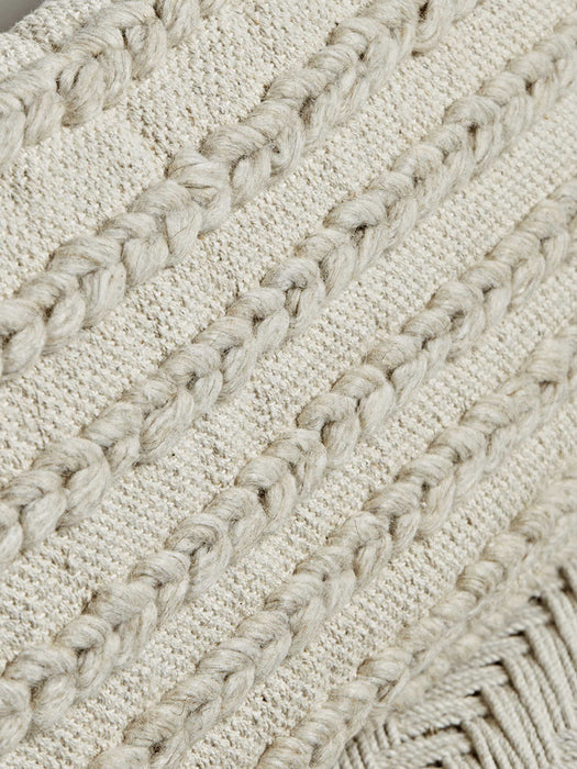 Textured Stripe Pom Pom Cushion