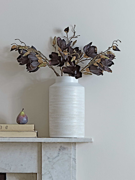 White Textured Terracotta Vase
