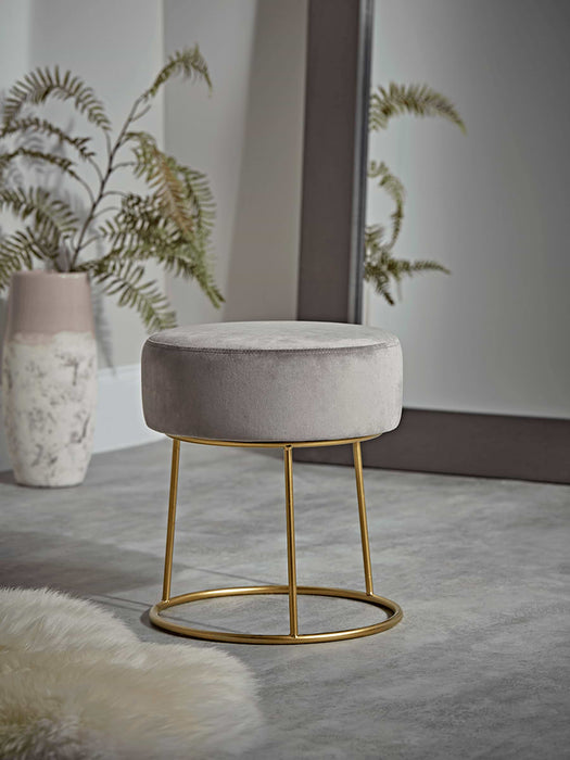 Grey Velvet Low Stool