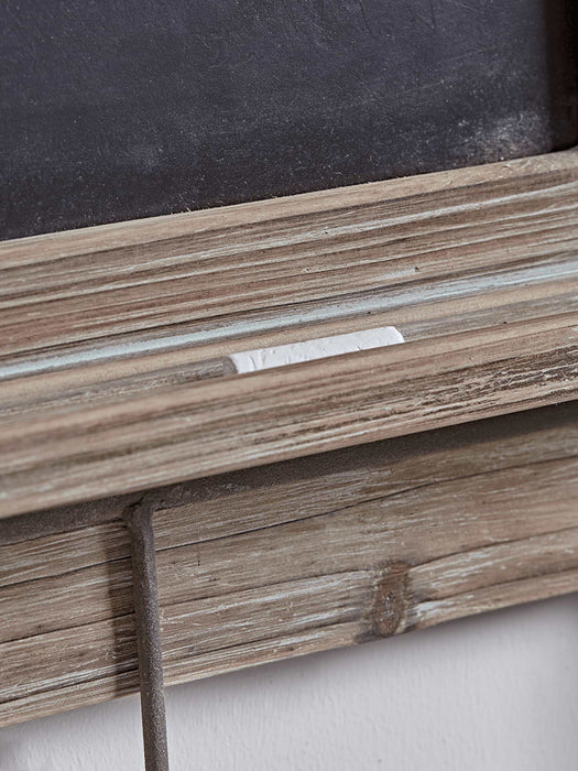 Wooden Chalk Board with Hooks