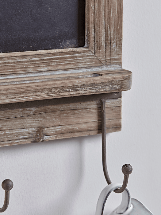 Wooden Chalk Board with Hooks
