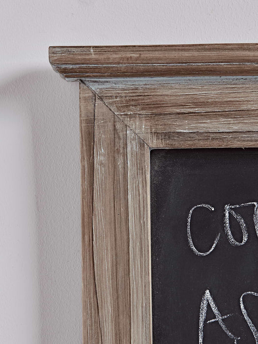 Wooden Chalk Board with Hooks