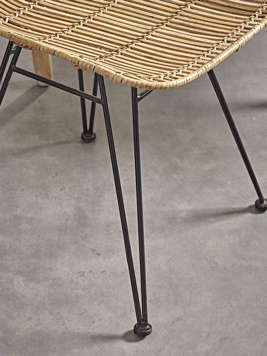 Flat Rattan Dining Chair - Natural