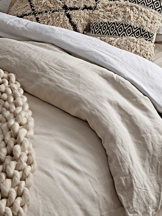 Washed Linen Housewife Pillowcase Pair- Stone