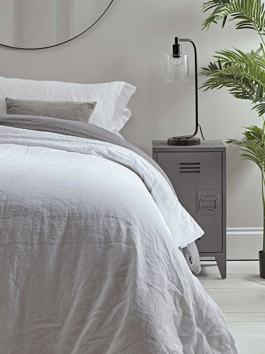 Washed Linen Duvet Cover Kingsize - White