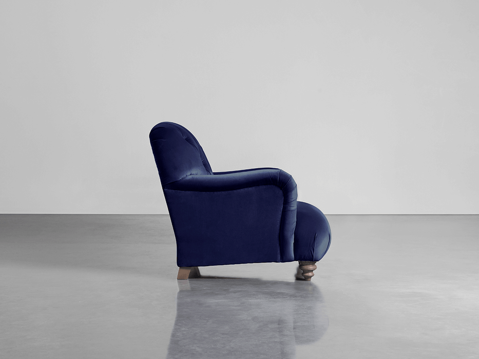 Buttoned Armchair Navy Cotton Velvet