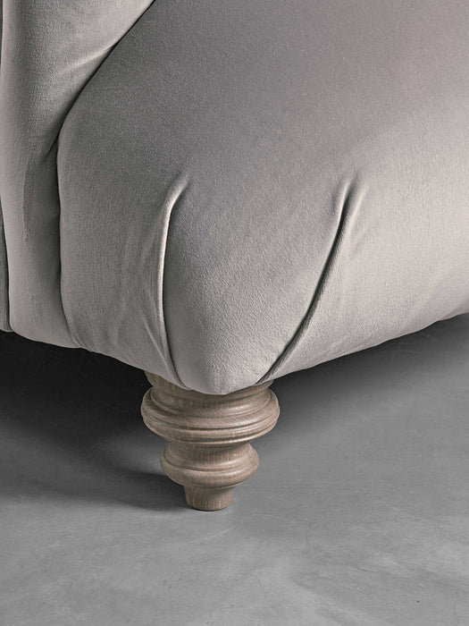 Buttoned Armchair Gold Cotton Velvet