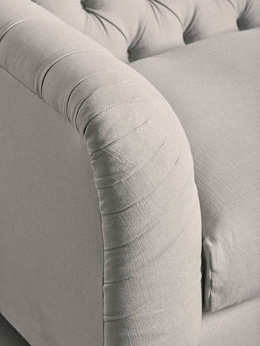 Buttoned Loveseat Blush Cotton Velvet