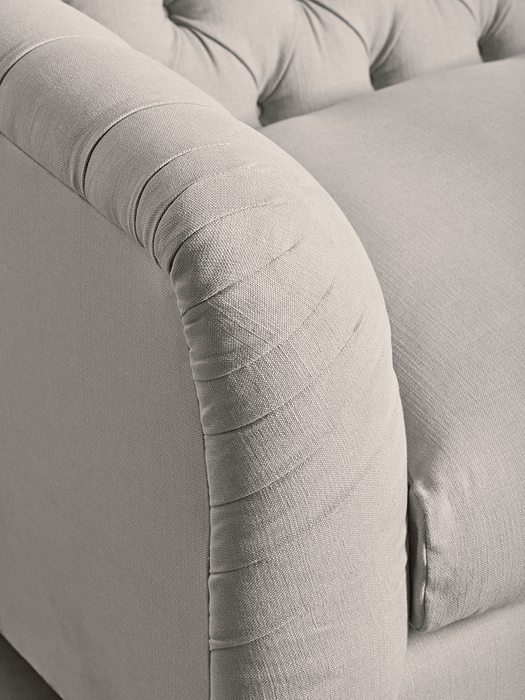 Dora Buttoned Loveseat - Flint Linen Cotton Blend