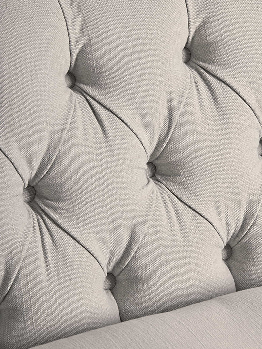 Buttoned Loveseat Swedish Grey Cotton Velvet