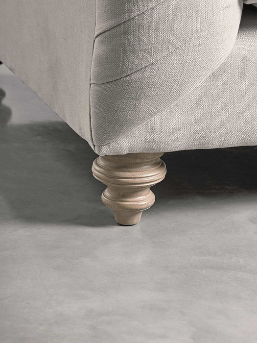Buttoned Loveseat Swedish Grey Cotton Velvet