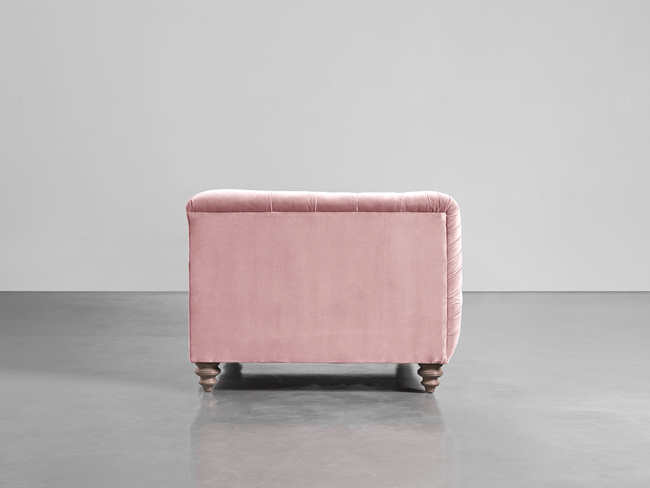 Buttoned Loveseat Blush Cotton Velvet