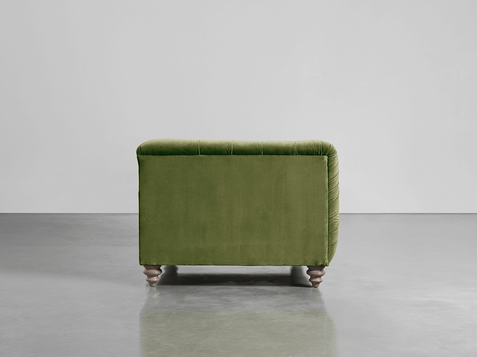 Buttoned Loveseat Moss Cotton Velvet