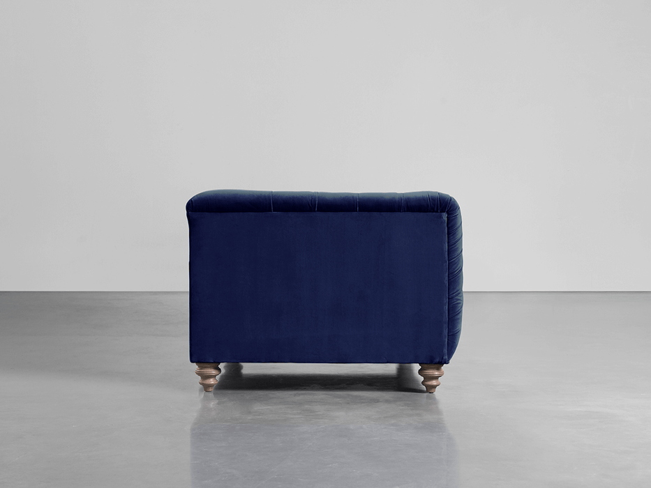 Buttoned Loveseat Navy Cotton Velvet