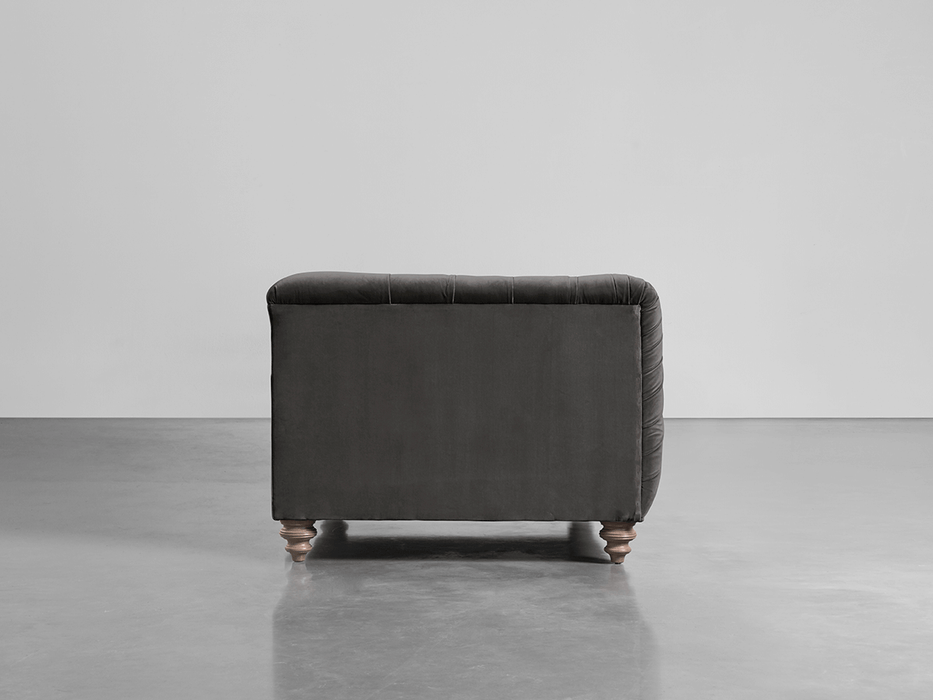 Buttoned Loveseat Slate Cotton Velvet