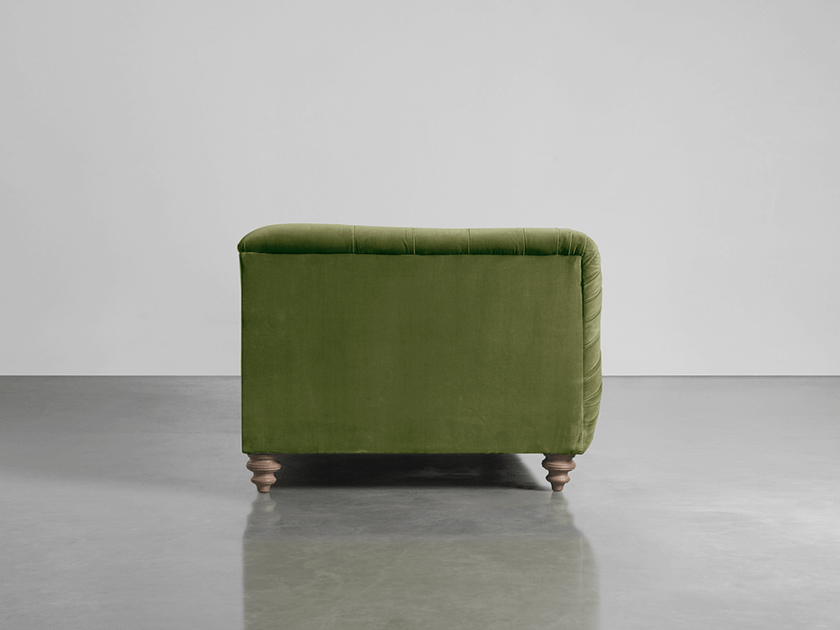Buttoned Midi Sofa Moss Cotton Velvet