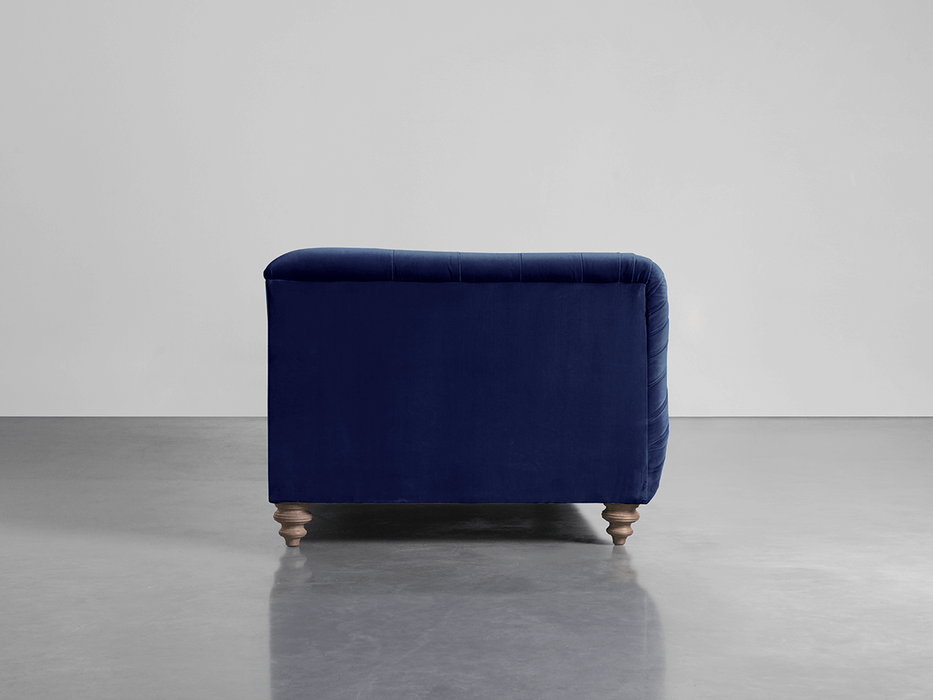 Buttoned Midi Sofa Navy Cotton Velvet