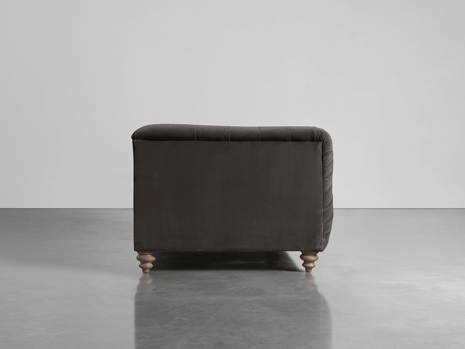 Buttoned Midi Sofa Slate Cotton Velvet