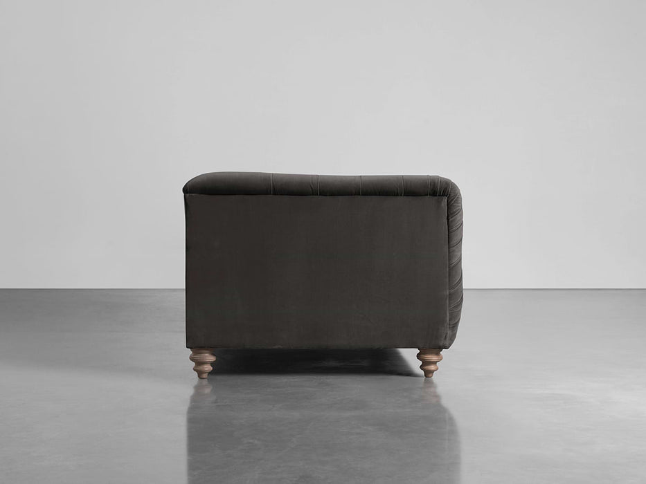 Buttoned Grand Sofa Slate Cotton Velvet