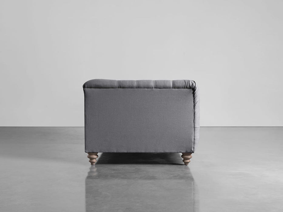 Dora Buttoned Grand Sofa Smoke Linen Cotton Blend