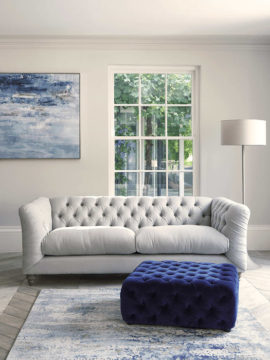 Buttoned Midi Sofa Moss Cotton Velvet