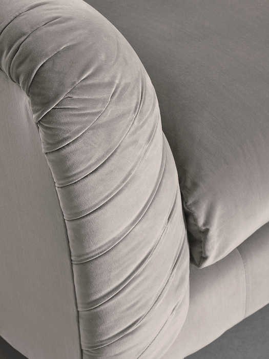 Buttoned Grand Sofa Swedish Grey Cotton Velvet