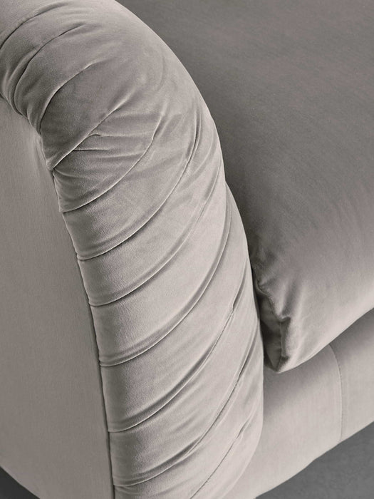 Buttoned Midi Sofa Moss Cotton Velvet
