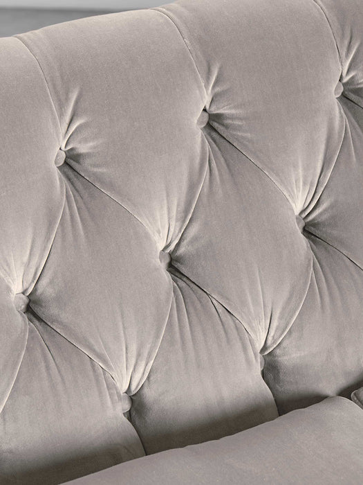 Buttoned Midi Sofa Moss Cotton Velvet