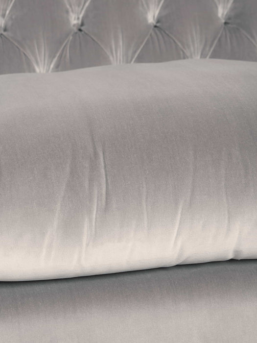 Buttoned Grand Sofa Swedish Grey Cotton Velvet