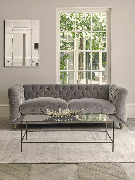 Buttoned Midi Sofa Navy Cotton Velvet
