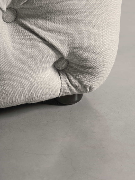 Buttoned Ottoman Slate Cotton Velvet