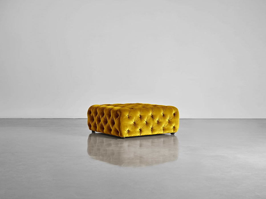 Buttoned Ottoman Gold Cotton Velvet