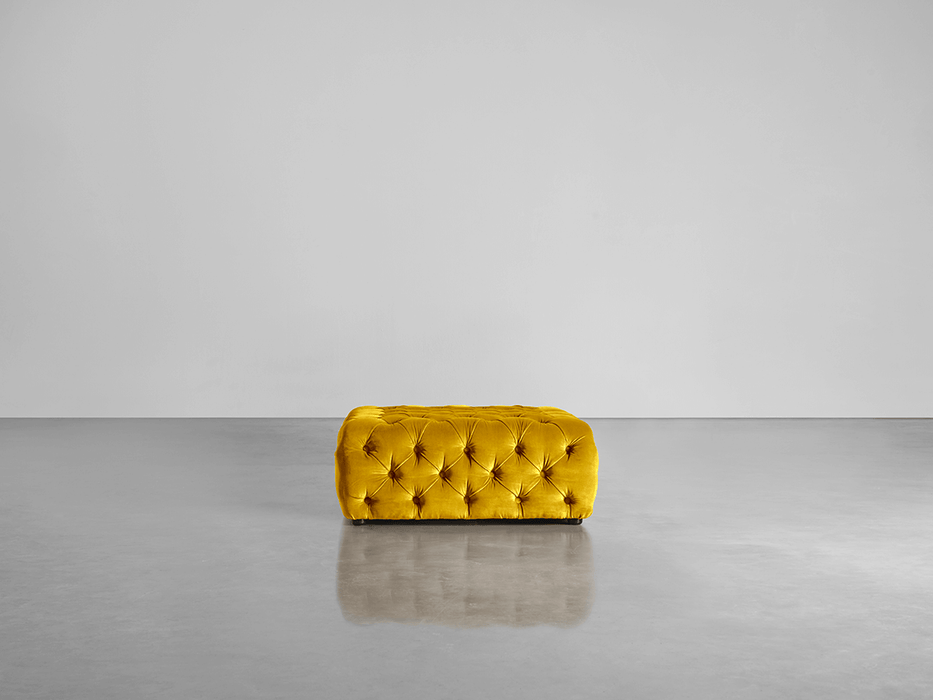 Buttoned Ottoman Gold Cotton Velvet