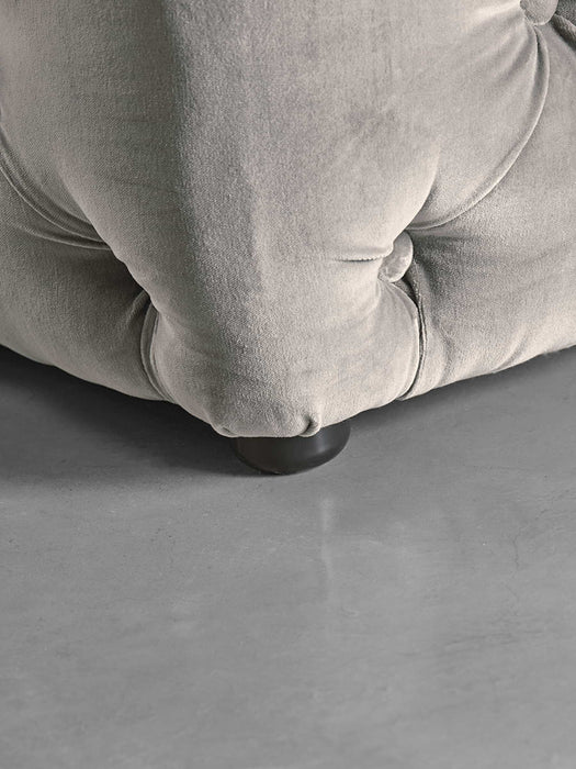 Buttoned Ottoman Moss Cotton Velvet