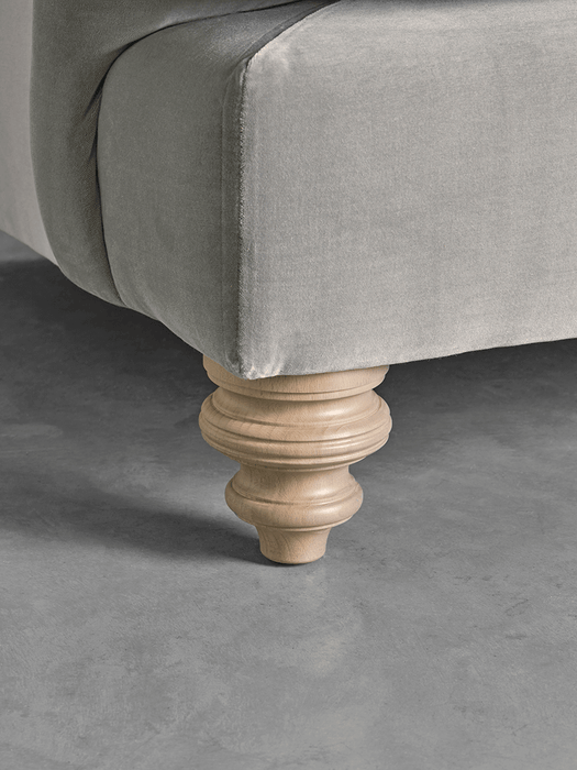 Cosy Chaise Moss Cotton Velvet - Right Hand Facing