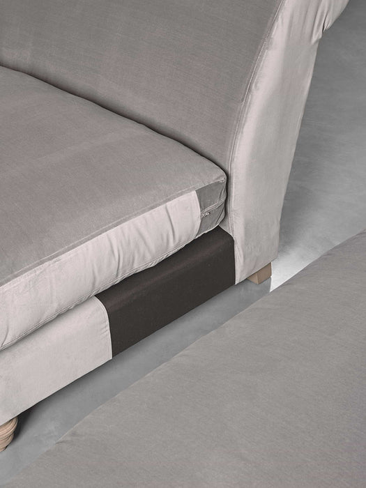 Cosy Chaise Moss Cotton Velvet - Right Hand Facing
