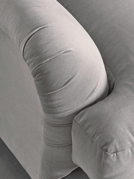 Cosy Chaise Slate Cotton Velvet - Right Hand Facing
