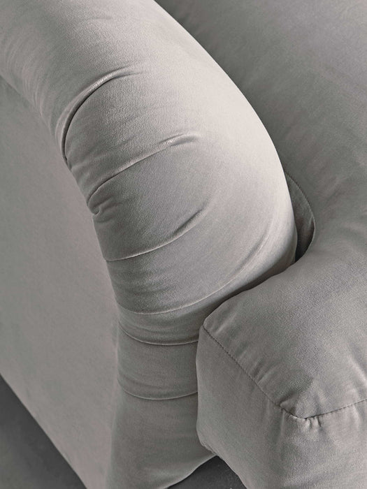 Cosy Chaise Moss Cotton Velvet - Right Hand Facing