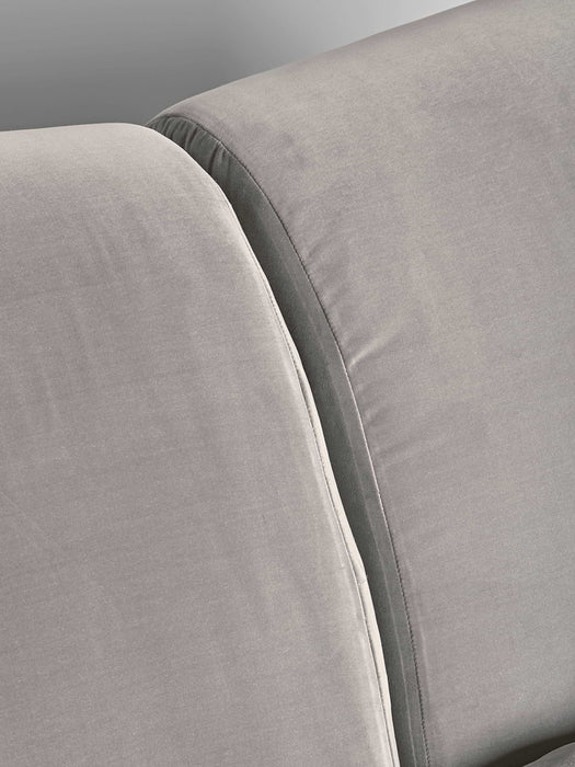 Cosy Chaise Swedish Grey Cotton Velvet -Left Hand Facing