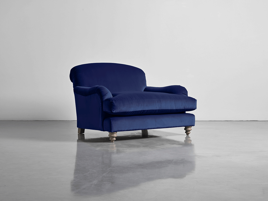 Cosy Loveseat Navy Cotton Velvet